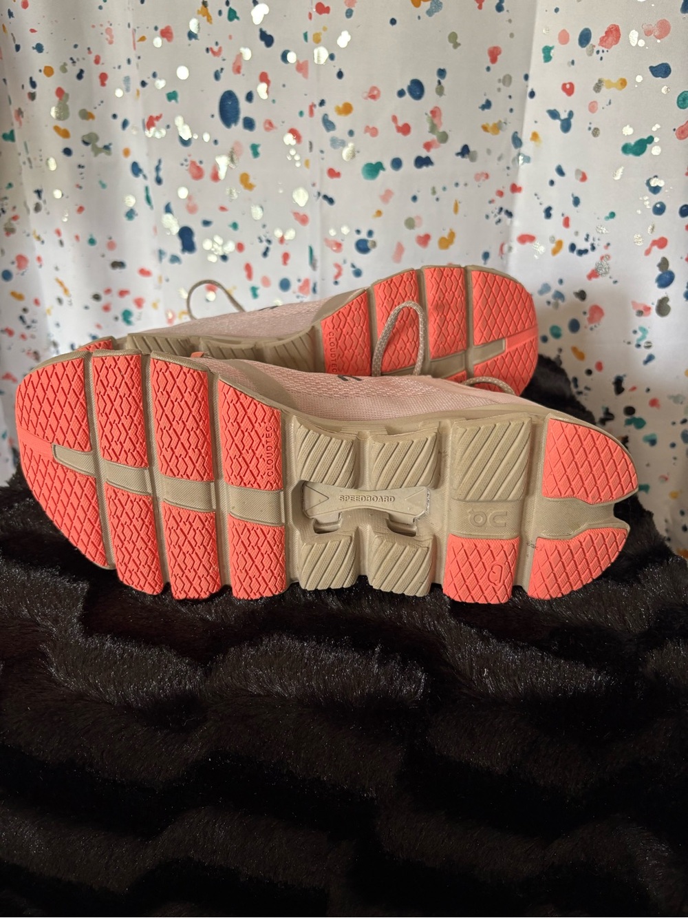 On Running Women's Sherbert & Beige Athletic Sneakers - Picture 3 of 3
